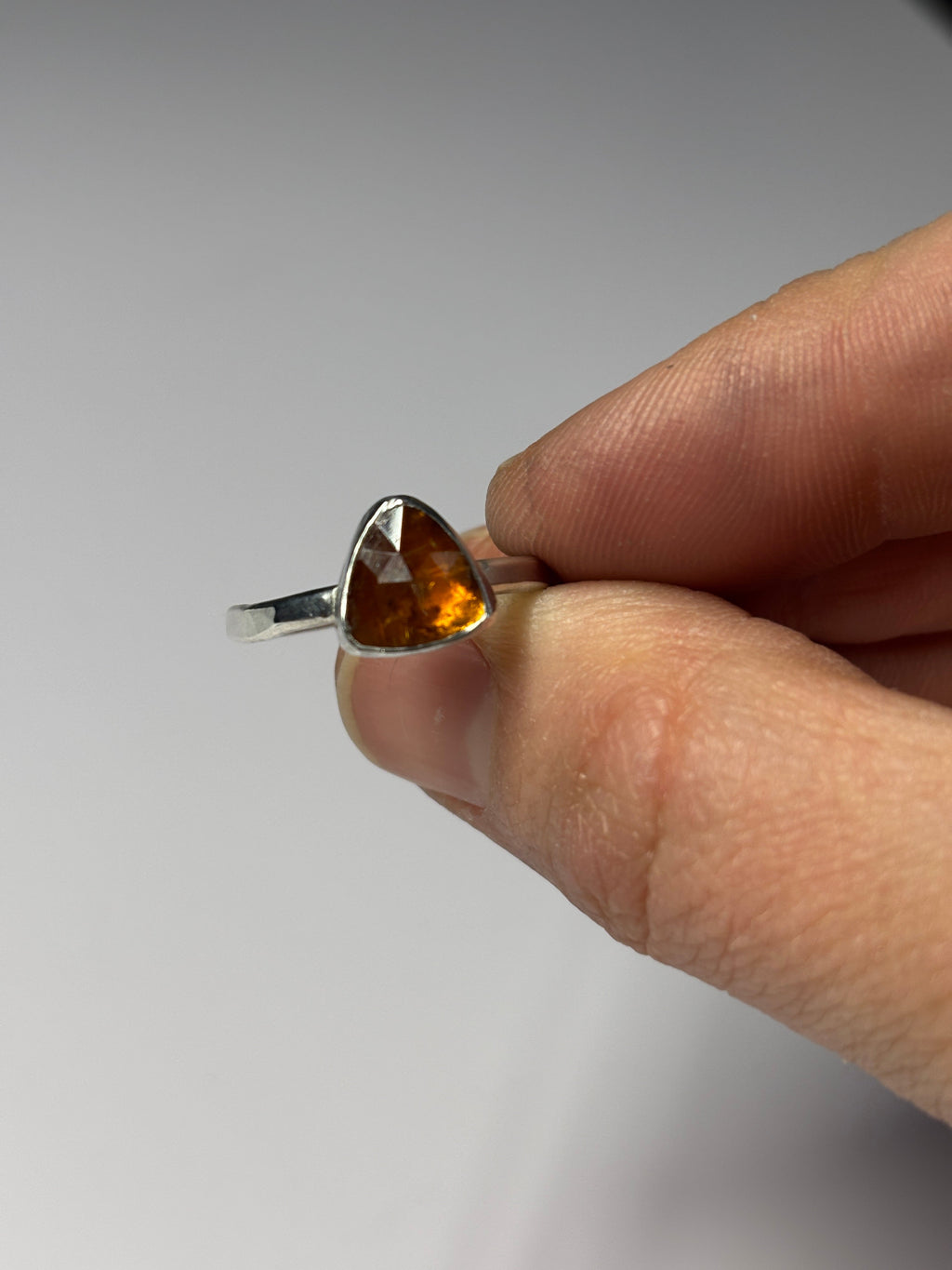 Orange Kyanite Stacking Ring in Sterling Silver