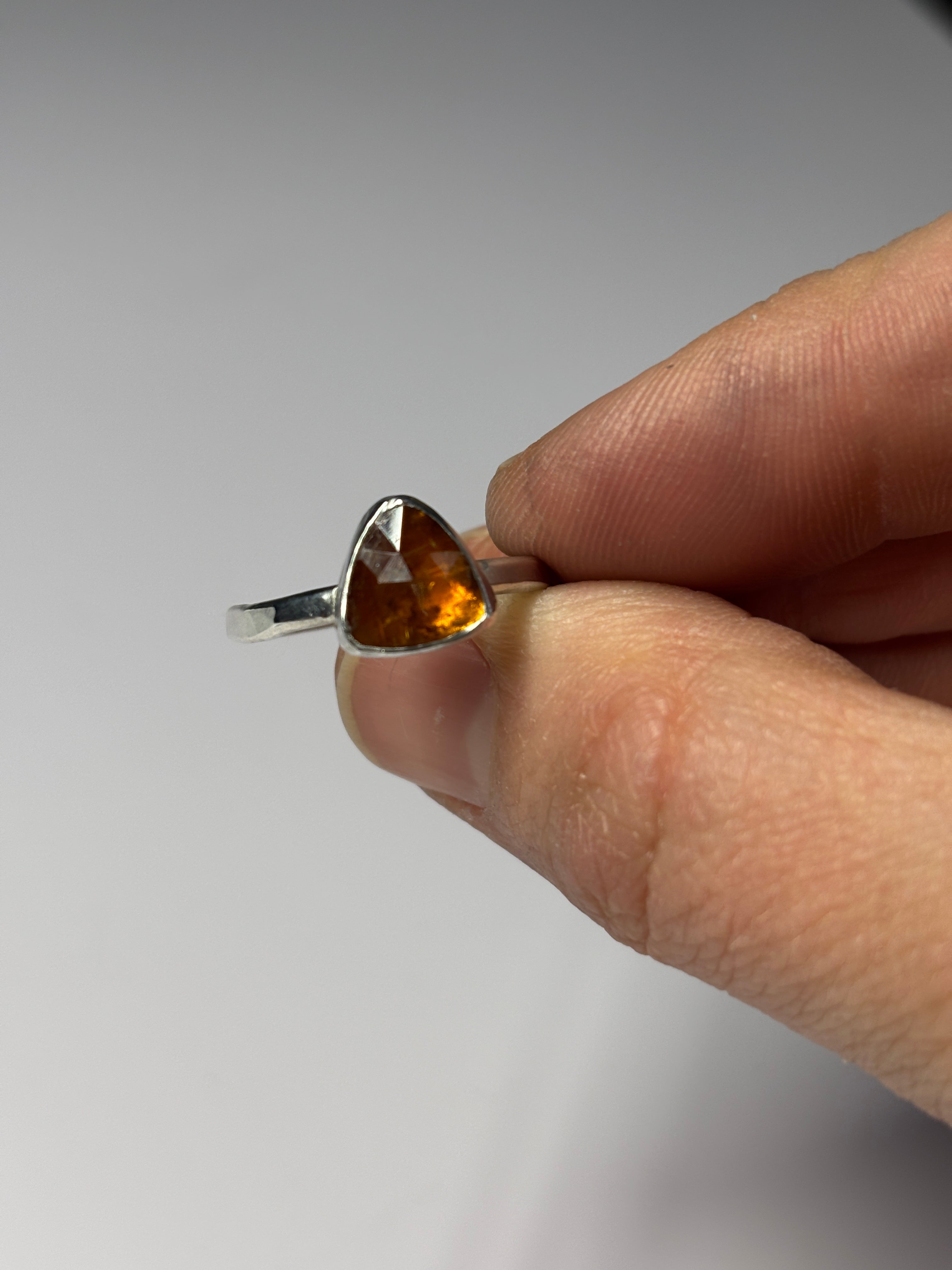 Orange Kyanite Stacking Ring in Sterling Silver