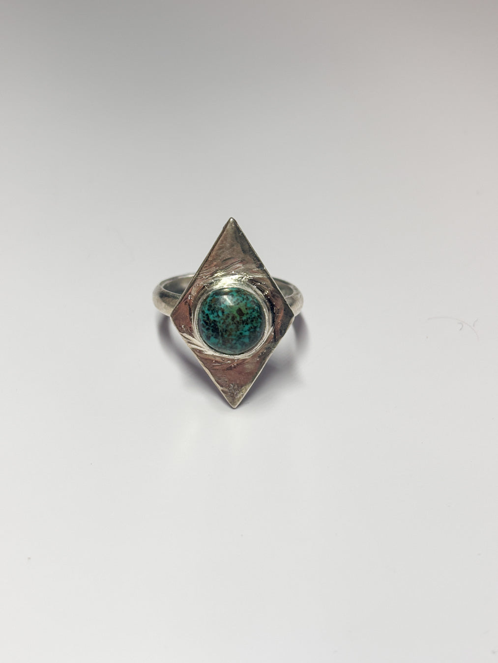 Turquoise Diamond-Frame Ring
