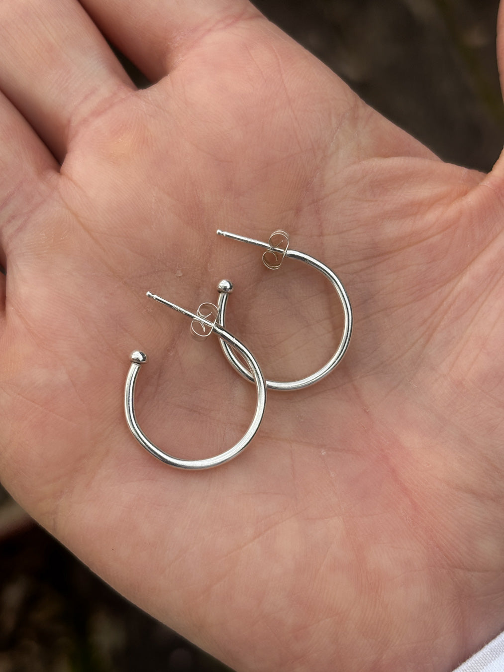 Sterling Silver Orange Kyanite Hoop Earrings