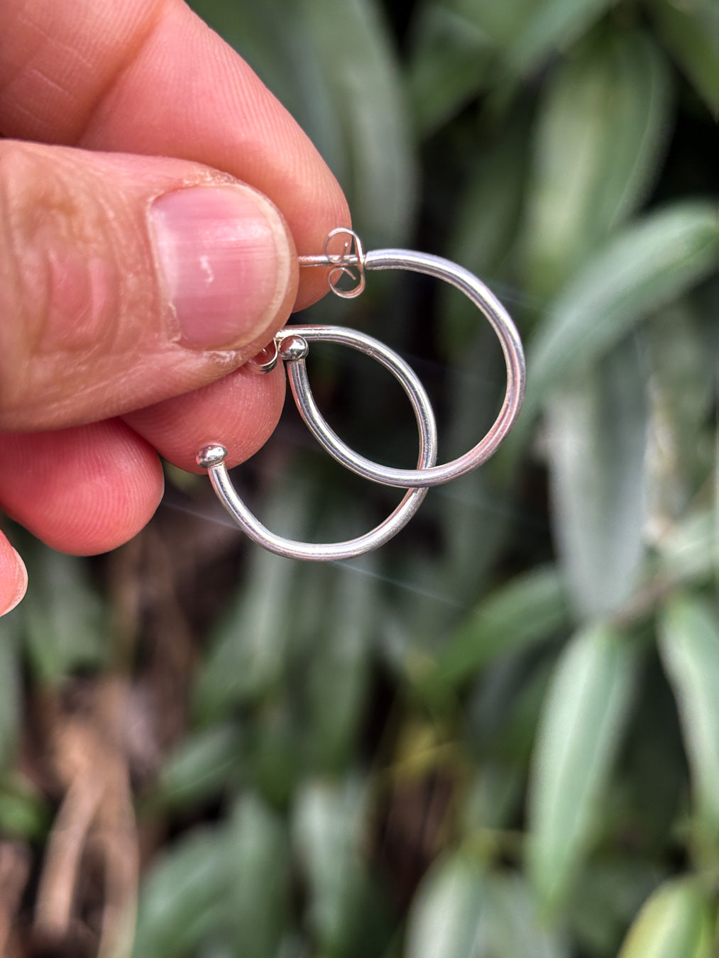 Sterling Silver Orange Kyanite Hoop Earrings