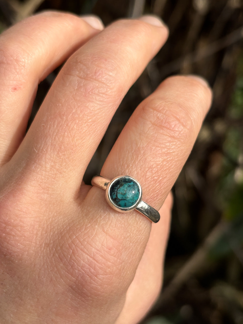 Turquoise Stacker Ring in Sterling Silver