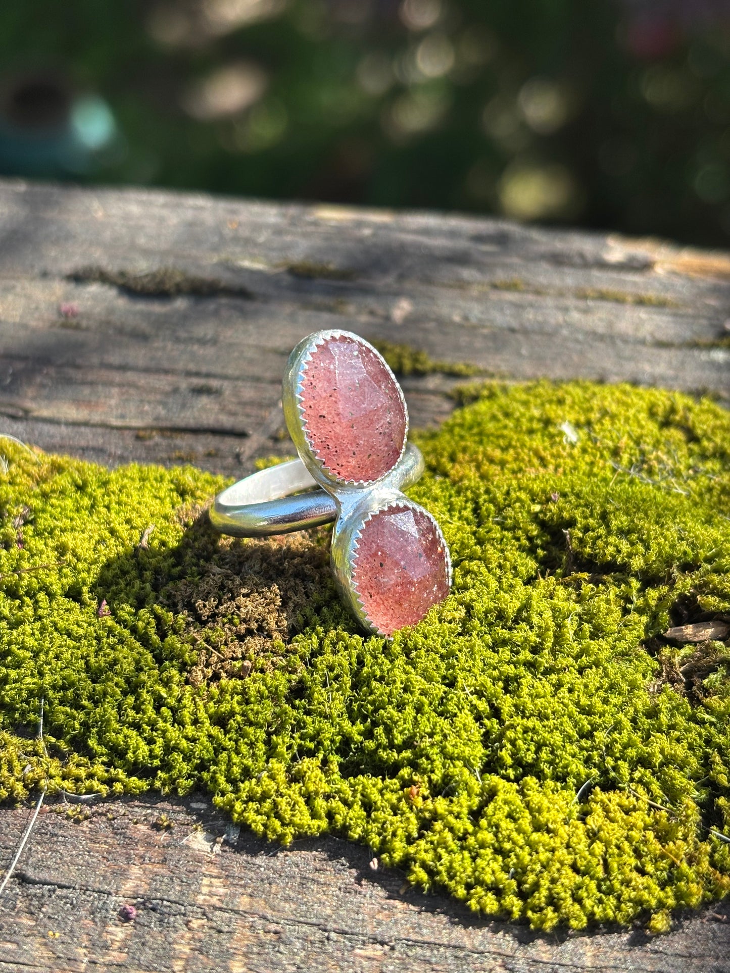Double Strawberry Quartz Ring