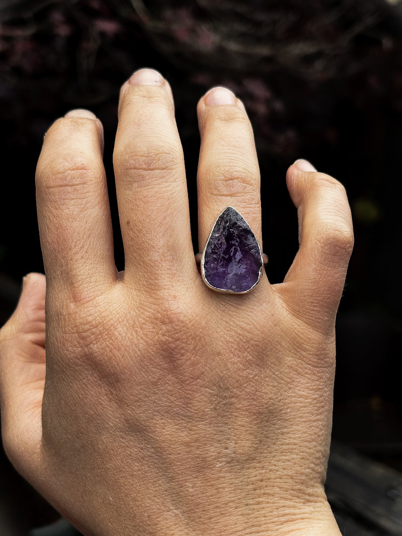 Raw Amethyst Rings