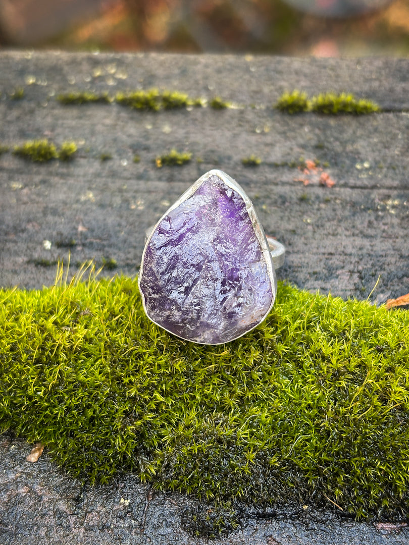 Raw Amethyst Rings