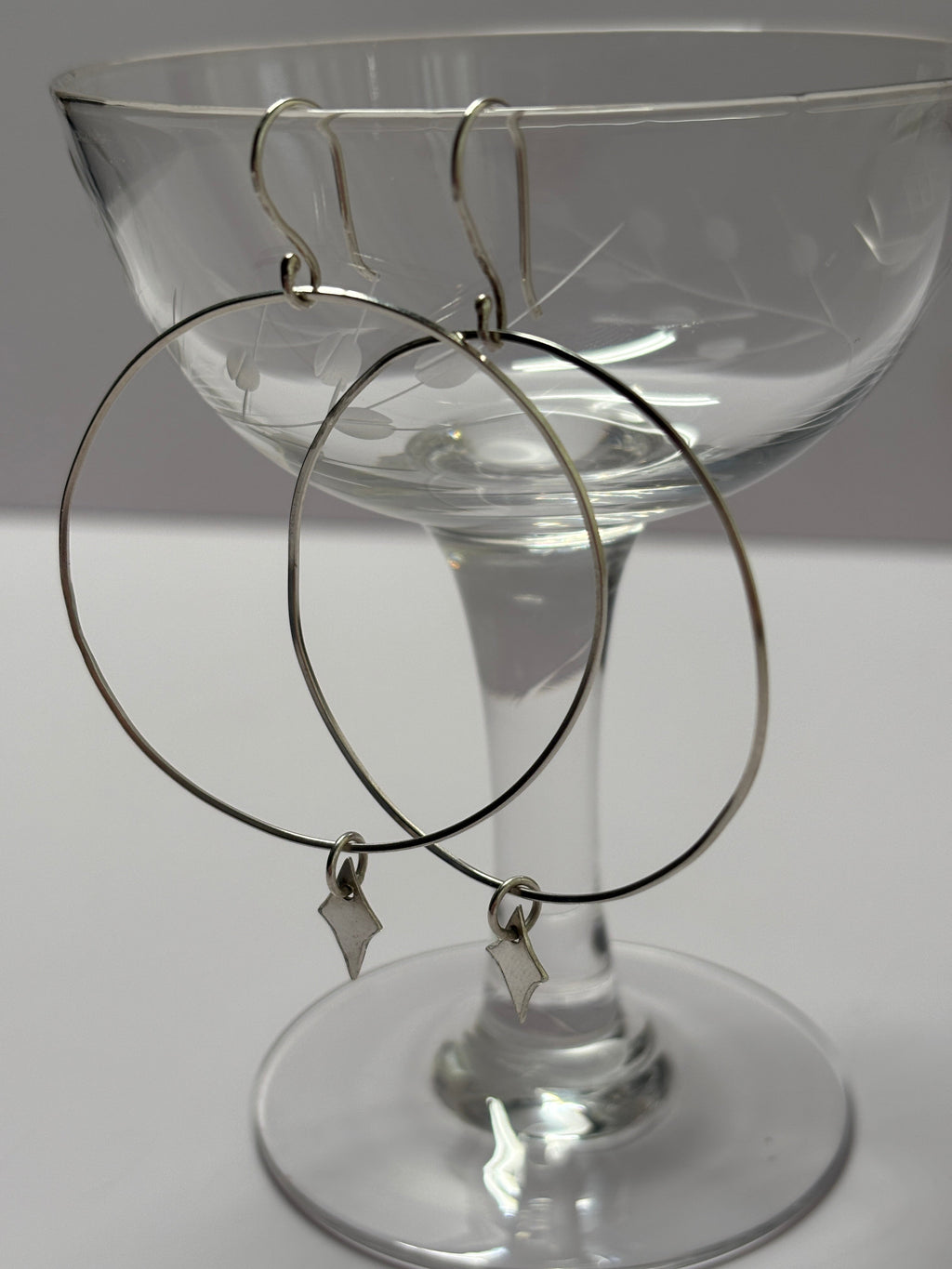 Sterling Silver Charm Hoops