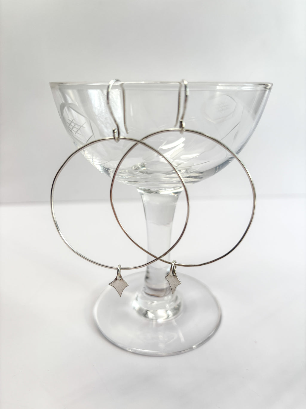 Sterling Silver Charm Hoops