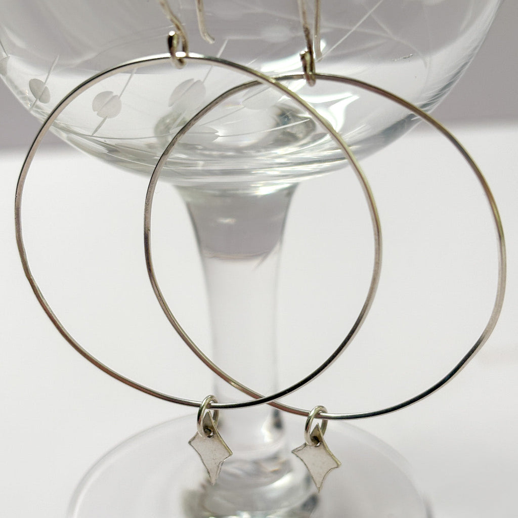 Sterling Silver Charm Hoops