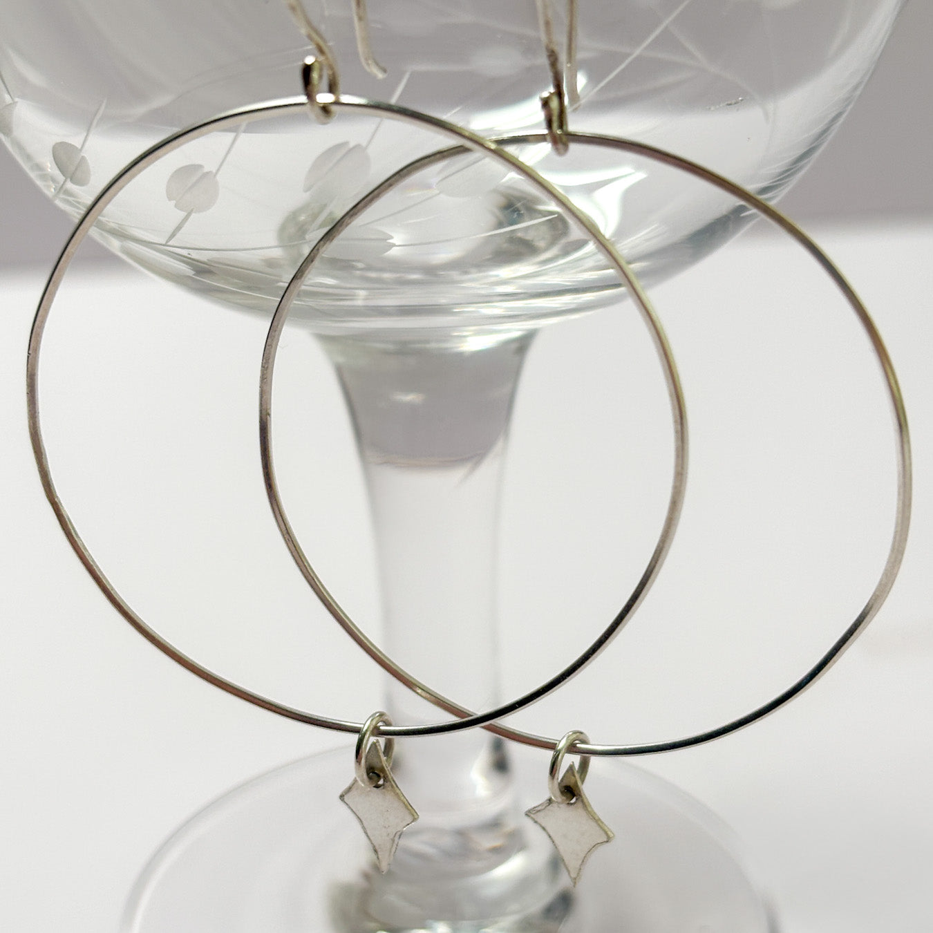 Sterling Silver Charm Hoops