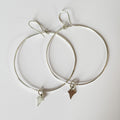 Sterling Silver Charm Hoops