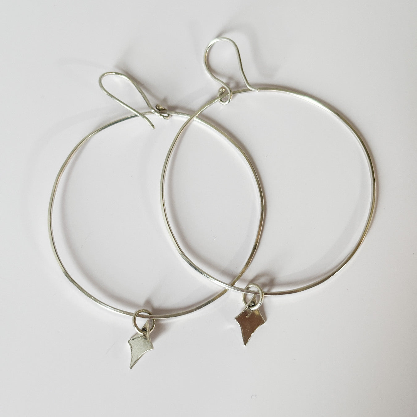 Sterling Silver Charm Hoops