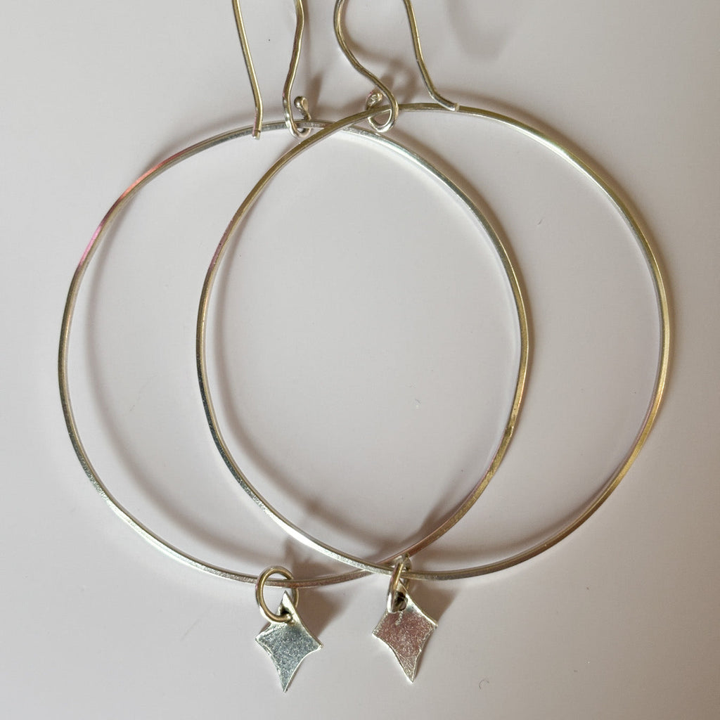 Sterling Silver Charm Hoops