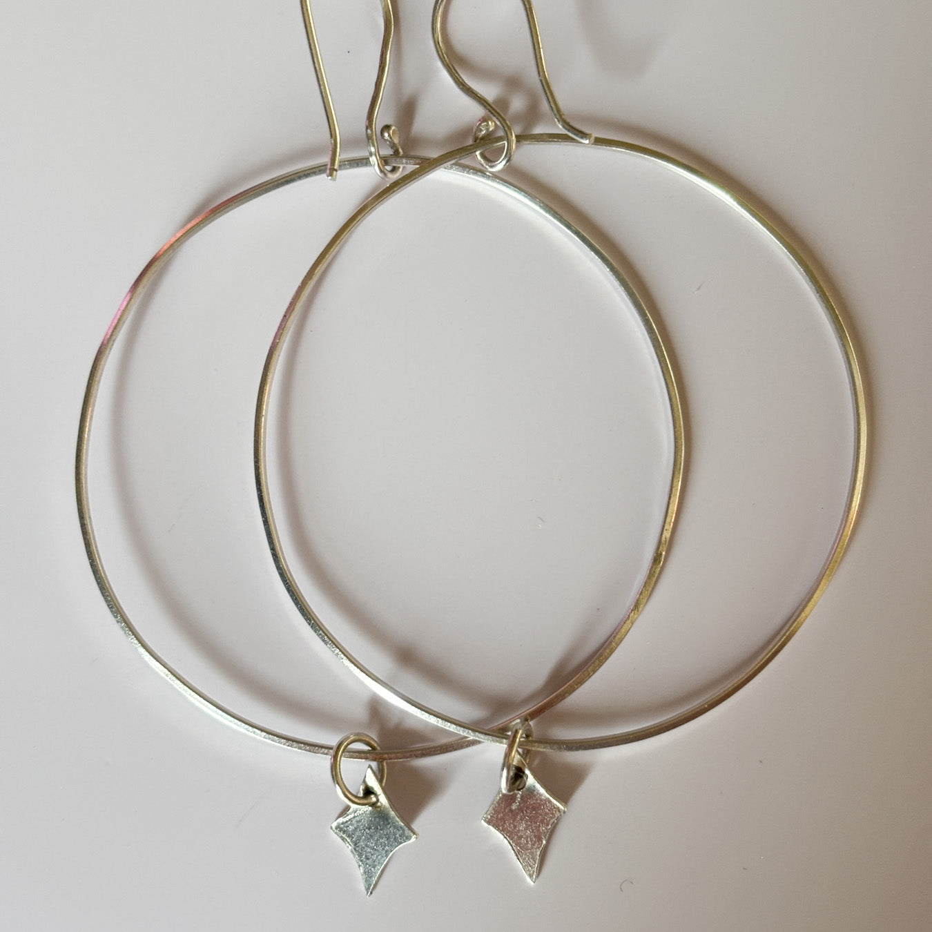 Sterling Silver Charm Hoops