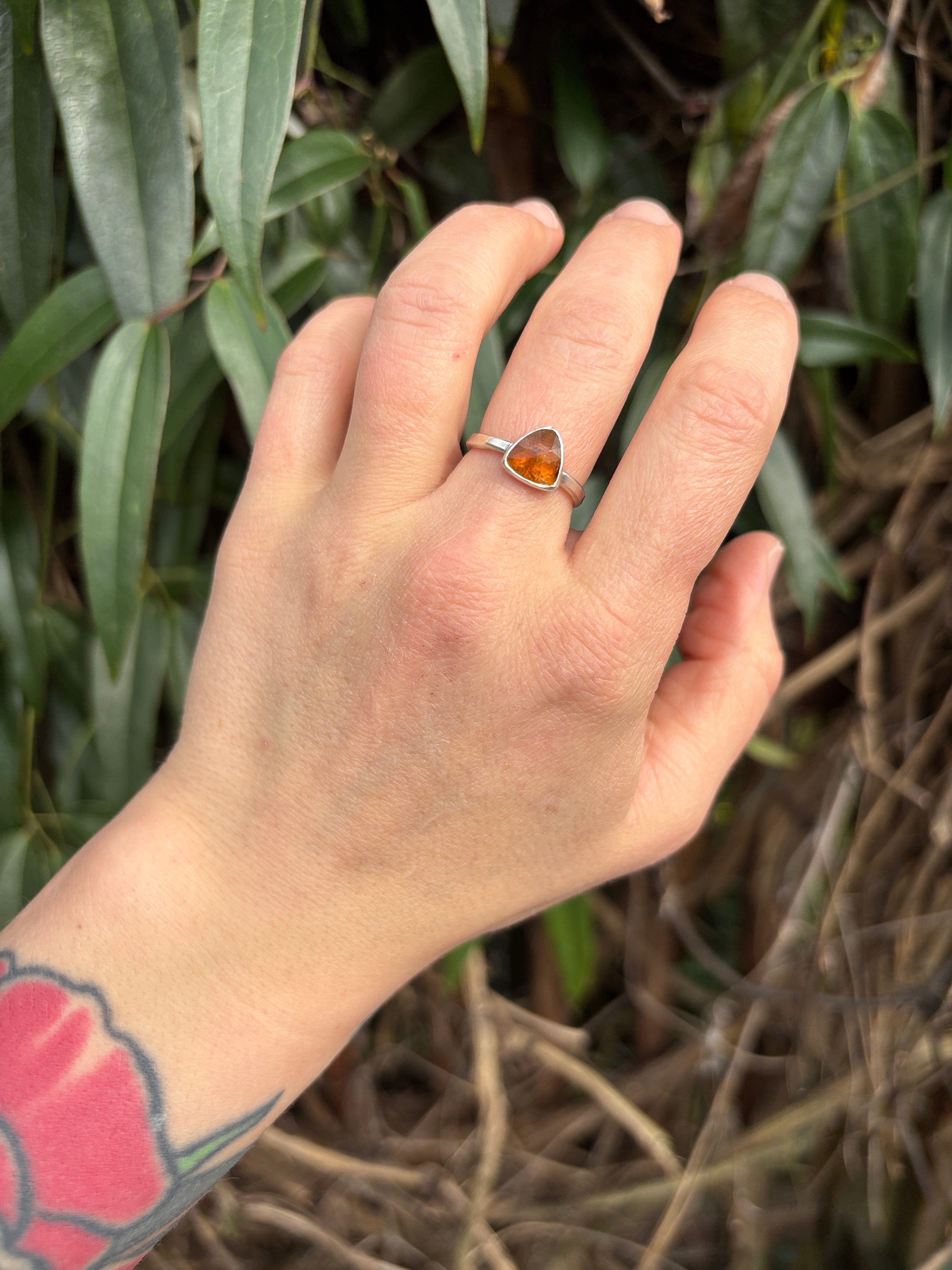 Orange Kyanite Stacking Ring in Sterling Silver
