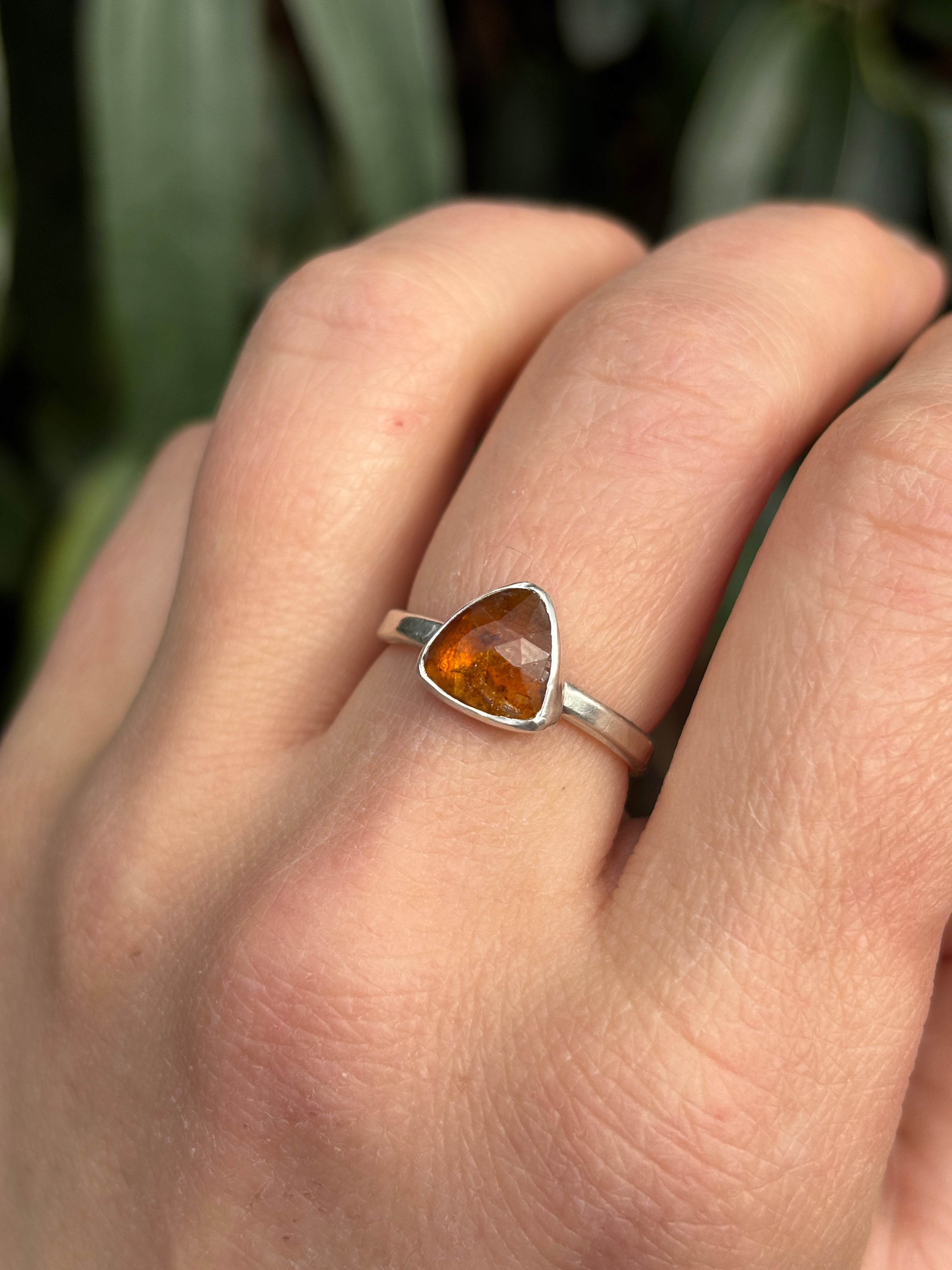 Orange Kyanite Stacking Ring in Sterling Silver