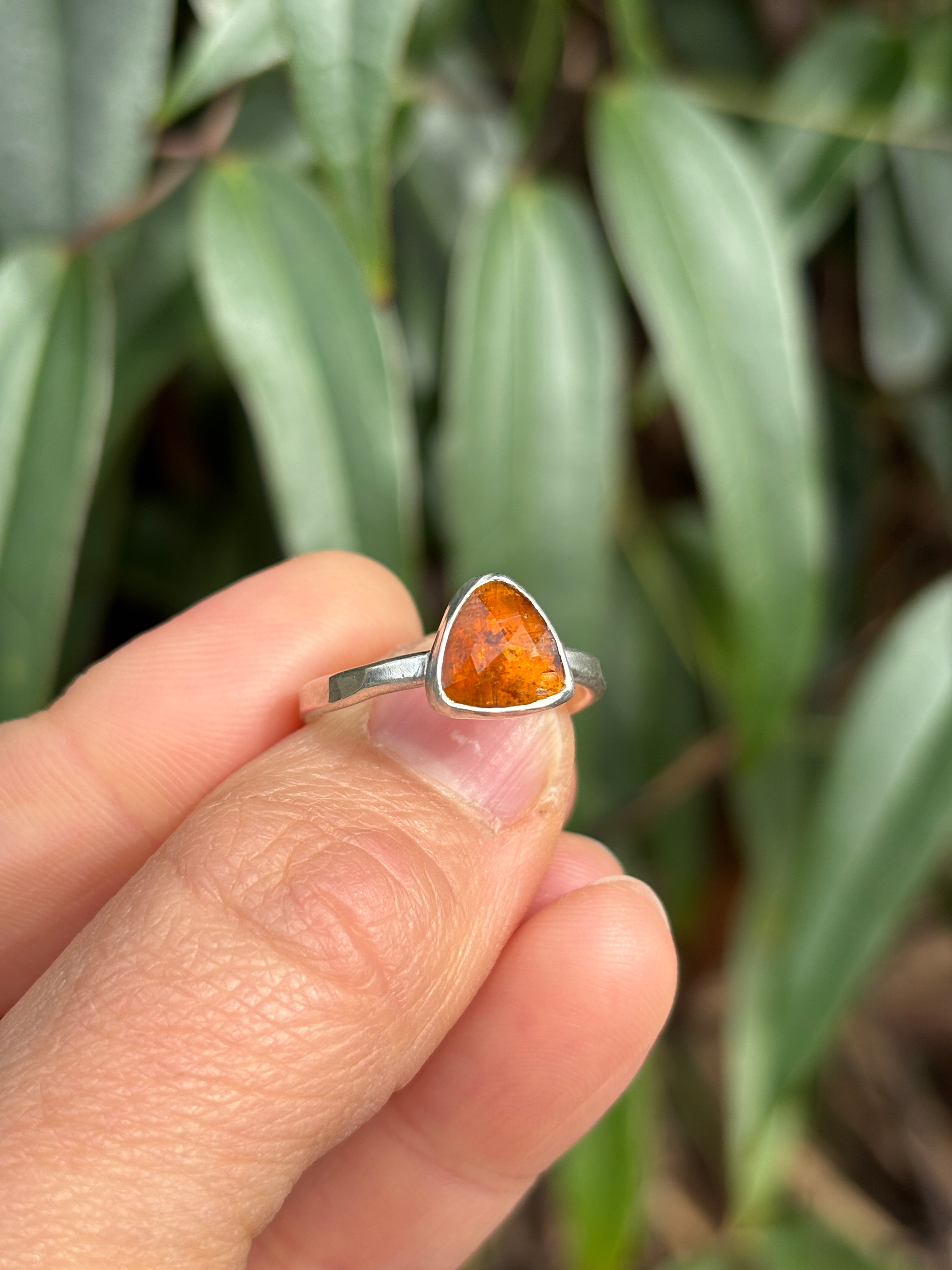 Orange Kyanite Stacking Ring in Sterling Silver