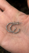 Sterling Silver Twist Hoop Earrings