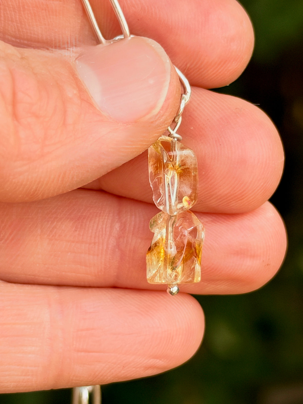 Citrine Lariat Chain Necklace