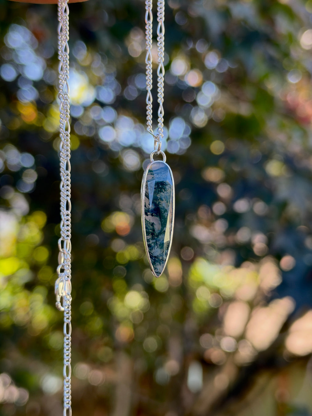 Moss Agate Pendant Necklace