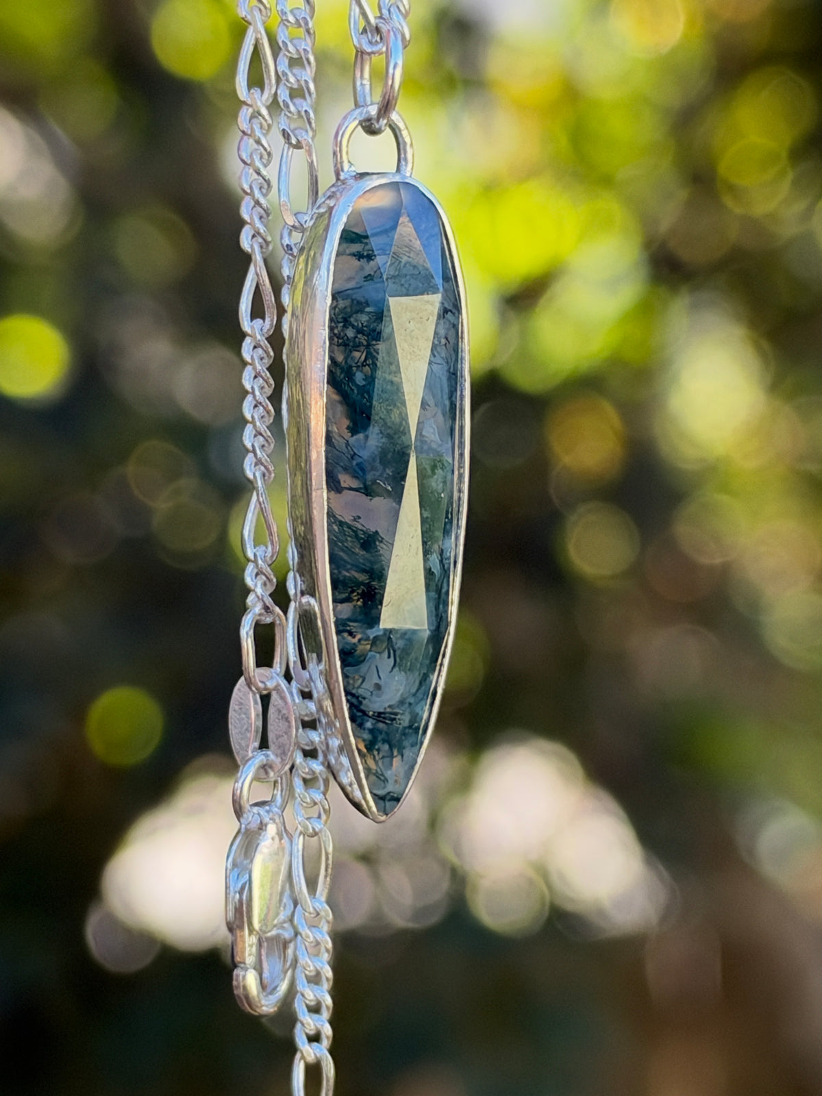 Moss Agate Pendant Necklace